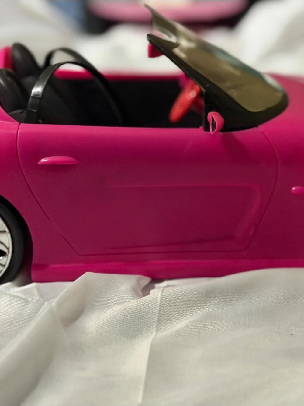 Barbie Bright Pink Convertible Toy Car for Kids by